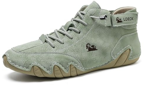 Unisex barfotaskor, vattentäta ortopediska promenadsneakers med fotvalvstöd, andningsbara, halkfria, avslappnade barfotasko, lätta halkfria mellanhöga sneakers för vandring camping, ljusgrön, 39.5 EU