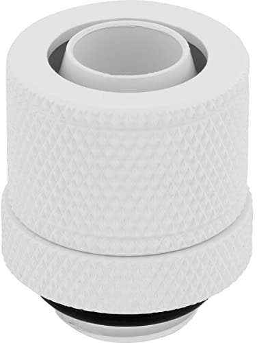 Corsair Hydro X Series XF Compression 10/13 mm (3/8 Inch or 1/2 Inch) ID/OD Fittings, Four Pack (G1/4 Inch BSPP Port Threads, Solid Brass Durability, Compatible with Additional Hydro X Adapters) White