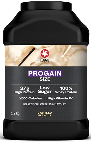 MaxiNutrition Progain - Vanilla - Whey Protein Powder Sports Supplement Shake for Size & Mass - 1.2kg - 10 Servings