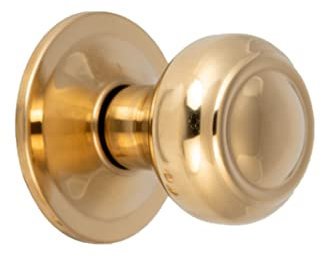 Pomello per porta, finitura in ottone lucido lucido, materiale alluminio, base di 85 mm di diametro, pomello per porta d'ingresso centrale, installazione con vite centrale, per cancelli