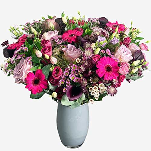 New Lady Penelope Flower Bouquet - Luxury Fresh Purple and Pink Flowers - Perfect for Birthdays, Anniversaries, and Special Occasions