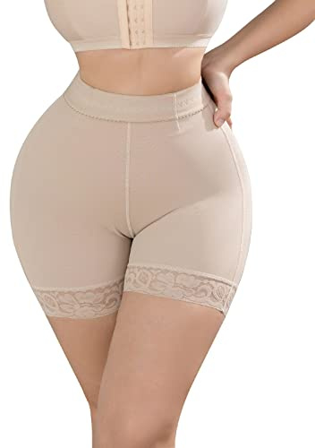 KELLYLEE Tummy Control Underwear Shorts for Women High Waisted Shapewear Butt Lifter Panties High-Waisted Body Shaper Thigh Slimming Power Shorts Beige S