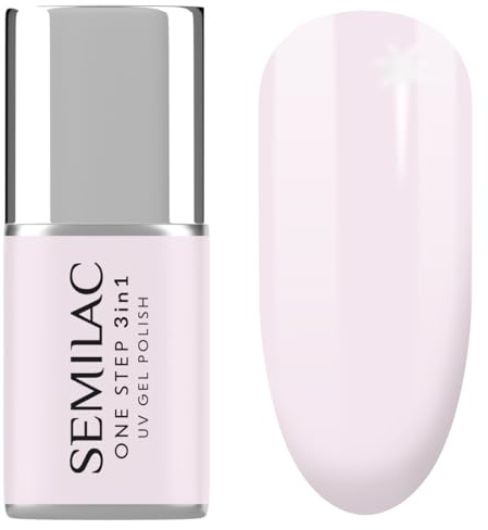 Semilac One Step Gel Polish 5ml – UV/LED Gel Nail Polish - No Base Coat Needed & Easy Removal Perfect For Manicure and Pedicure - Innovative UV LED Colour Polish Nail Polish - 253 Natural Pink