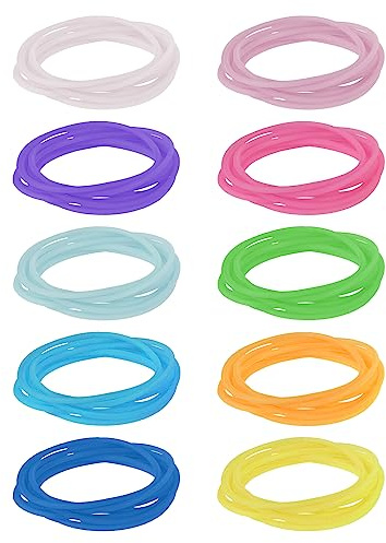 100 Pezzi Bracciale di Silicone Anni '80 Colorato Illuminato Fudge Dell'amicizia in Caucciù per Halloween Natale Festa in Discoteca - Adulti e Bambini (10 Colori)