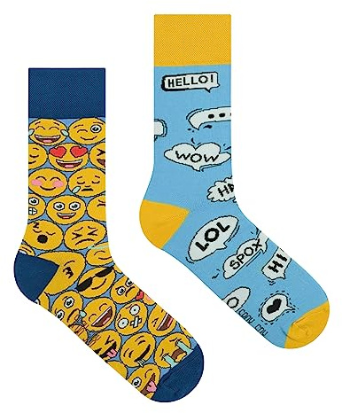 Spox Sox - calcetines coloridos, divertidos y extravagantes - un regalo divertido, 36-39, Emoji
