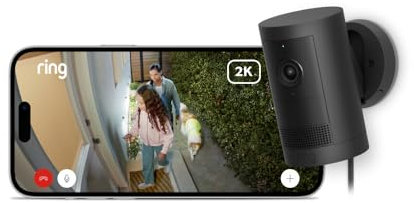 Ring Outdoor Camera Plus (newest gen) Plug-in | Wide-Angle 2K Video with Ring Vision I DIY Wireless Outdoor Security Camera | alternative to CCTV system I 30-day free trial of Ring Subscription Plan