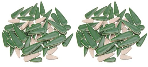 sourcing map Petal Mosaic Tiles for Crafts 200g Tear Drop Porcelain Mosaic Tiles for Mosaic Art Projects and Outdoor Decorations Dark Green