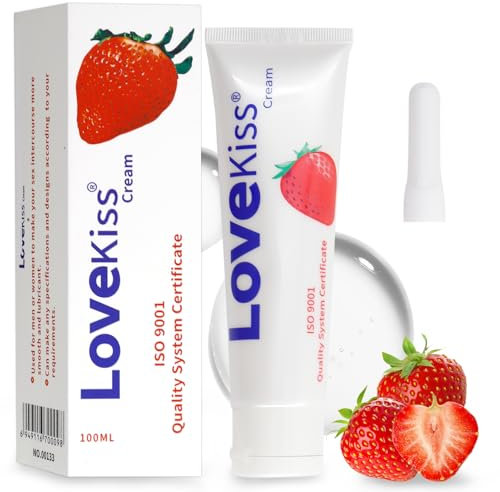 Erdbeer Gleitgel 100ml,Gleitgel Wasserbasis mit Erdbeergeschmack,Natürlich & Vegan Lube für Frauen Männer Paare