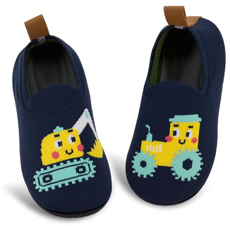 qpyysz Pantoufles pour enfant garçon - Chaussons de gymnastique pour garçon - Pieds nus - Chaussons de maternelle - Pantoufles respirantes et antidérapantes, Bagger, 28.5/29.5 EU Large