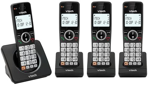 VTech EA5003 DECT Cordless Phone with Nuisance Call Blocker,Easy-to-Read Backlit Display,Landline Phone with 18 Hours Talk-time,Volume Booster,Handsfree Speakerphone,Speed Dial,4-Handset