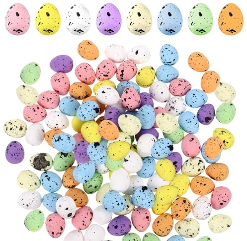 LQTSLFM 50 Piezas 1.8cm Mini Huevos de Pascua, Huevo de Pascua Coloridos, Decorar Huevos de Pascuas, Pequeño y Lindo, para Decoraciones de Pascuas, Rellenar Cestas de Huevo (B)