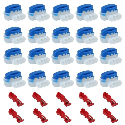 20 Pz Connettori Elettrici Impermeabili, Morsetti per Cavi Elettrici, Connettori Stagni in Gel per Robot Tagliaerba Automatici, Riparazione Cavi Perimetrali, con 10 terminali di collegamento
