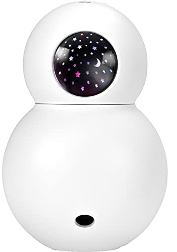 Alecto BC-21 Umidificatore per la stanza dei bambini - Umidificazione dell'ambiente con diffusore di aromi - Umidificazione dell'aria e luce notturna con proiezione - Bianco