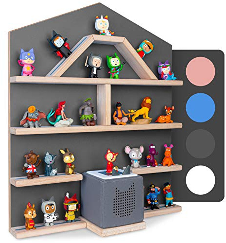 Little Moonshine Regal für Tonie Box und Tonies DAS ORIGINAL - bis zu 52 Tonies - Magnetisches Wandregal- 4 passend zur Toniebox (Gray)