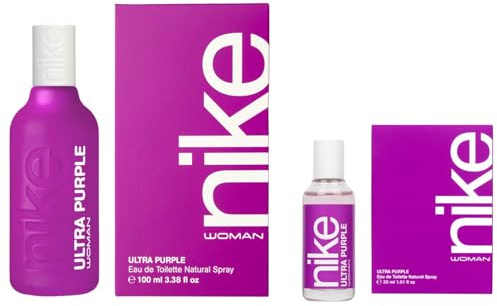 NIKE - Ultra Purple Promoción 100ml + 30ml, Colonia Mujer, Pack 2 Productos, Perfume Formato Spray, Eau de Toilette Natural y Femenina, Aroma Floral Afrutado, Fragancia Fresca
