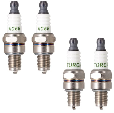 TORCH 4pcs Zündkerze AC6R Ersetzen für NGK 3365/CMR6H,Ersetzen für BOSCH USR7AC, 0 242 035 500, 02420356500, für HON DA 31916Z0H003, für Stihl FS90 FS100 FS40 FS50 FS56 HL90 HL110 HT100 KM90 BR500