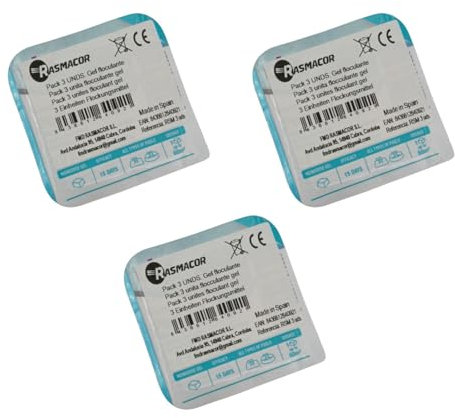 RASMACOR Confezione da 3 unità flocculante gel monodose | Gel per piscina | Detergente e chiarificatore d'acqua per piscina | Trasparenza totale dell'acqua | Distribuito