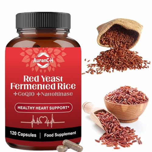 CoQ10 & Nattokinase (3 Cholesterol Lowering Ingredients) Supplement, CoQ10 - Heart & Cardiovascular Health, Antioxidant, Coenzyme Q10 Cholesterol Lowering Supplements 120 Vegan Capsules