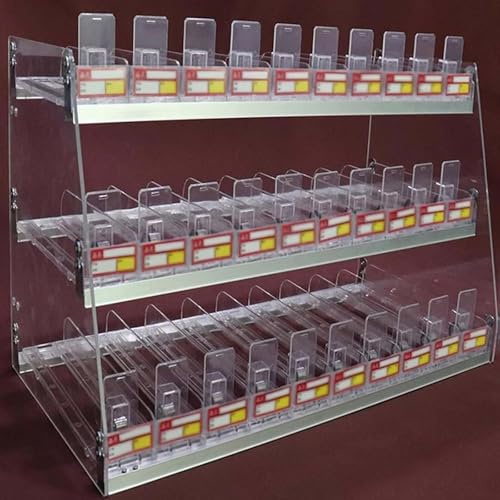Présentoir à cigarettes en acrylique – Vitrine transparente portable, armoire à cigarettes automatique pour vente au détail, 85,5 x 28,4 x 24 cm, parfait pour les magasins de proximité et les bars