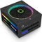 GameMax 750W RGB Power Supply (No Power Cable inc.), Modular, RGB Rainbow LED Lighting, RGB Switch, 80 Plus Gold, 90% Efficiency, 14cm Cooling Fan, A Power Supply with a Premium Performance | Black