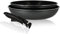 MENASTYL - Set of 3-2 Frying Pans 24/28 cm + 1 Removable Handle - 6020283 - Aluminium Frying Pans for All Heat Sources Including Induction - Made in France - Non-Stick Coating - Black