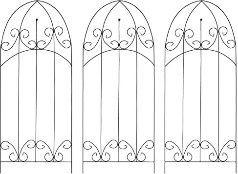 Gecheer 3 st. Spaljé, spaljé, spaljé, spaljé, spaljé, blomgaller, klätterväxter, trädgårdsdekoration, rosengaller, växtgaller, svart, 40 × 100 cm, järn