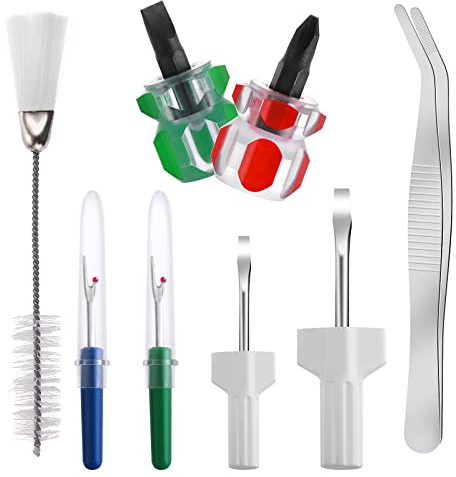 8 PCS Sewing Machine Cleaning Kit, Repair Machine Sewing Accessories Includes Sewing Machine Screwdriver Double Headed Lint Brush Tweezer Seam Rippers to Boost Machine Sewing Performance