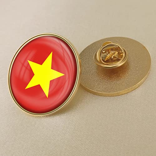 Insigne D'Épinglette De Drapeau D'Étoile Jaune Vif Vibrant Du Vietnam, Insignes D'Émail D'Épinglette De Drapeau, Épinglettes Nationales De Drapeau Ondulant, Épinglettes Nationales D'Insignes De