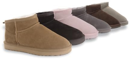 Aus Wooli Australia Sheepskin Classic Ultra Mini Boots Airlie - Beige - UK WOMEN 5/UK MEN 5