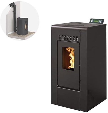 INTERSTOVES - Pack INTERSTOVES Poêle à granules GIOIA 9 Etanche + Kit Conduit Ventouse (sortie façade) - Noir