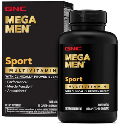GNC Mega Men Sport Multivitamin for Men | Performance, Muscle Function, and General Health | 180 Count