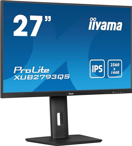 iiyama Prolite XUB2793QS-B7 68,5cm 27 IPS LED-Monitor WQHD 100Hz HDMI DP Höhenverstellung Pivot Adaptive Sync schwarz