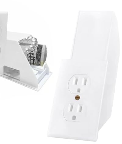 Coffre-fort pour prises murales dissimulées - Coffre-fort pour prises électriques sécurisées avec serrure à clé - Cachettes sûres, pratiques et polyvalentes, cachettes D