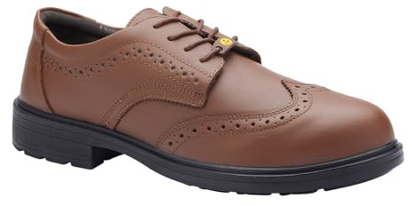 Blackrock Chaussures de sécurité intelligentes ESD Brogue, Chaussures de sécurité, Marron, sans métal, Smart, Cuir, Brogue, Chaussures de sécurité de Bureau, Taille UK 8/EU 42