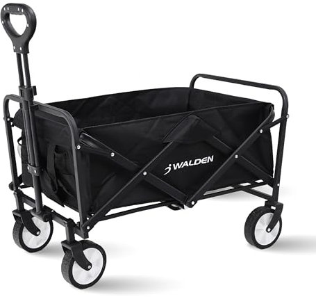 Chariot de plage pliable de grande capacité, chariot de plage pliable stable et portable, chariot pliable pour le sport, le shopping, le camping