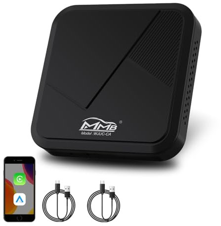 MMB Wireless CarPlay/Android Auto Adattatore Wireless 2 in 1 Converte Cablato in Wireless Compatibile con iOS 10+ e Android 11.0+, per veicoli con Carplay/Android Auto cablato