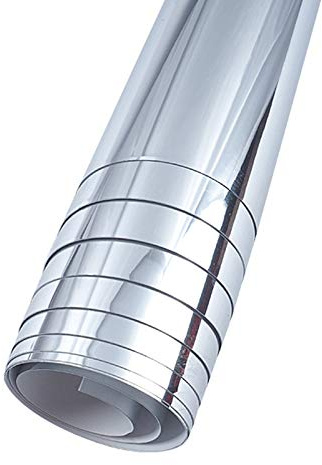 Nihcora Miroir Autocollant Mural Rectangle Auto-Adhésif Décor de Chambre Haute Qualité Meubles Films Miroir Feuille 50X50 Cm