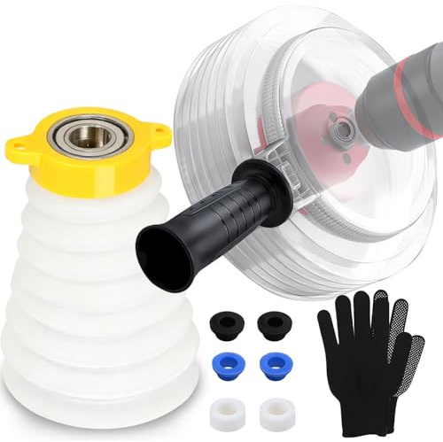 ADNEWX 3 punte per trapano, protezione antipolvere, in gomma, con guanti per foratura senza polvere, diametro massimo 120 mm