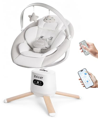 Babywippe Elektrisch mit 9 Schaukelmodi 360° Drehbar für baby 0-9 Monate