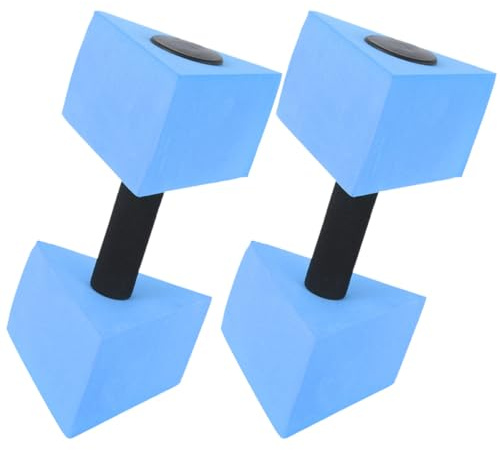 Veemoon Mancuernas de Agua para Aeróbic Acuático 1 Par Triángulo Eva Lago Azul Equipo Fitness Piscina Entrenamiento Resistencia Ligera para Mujer