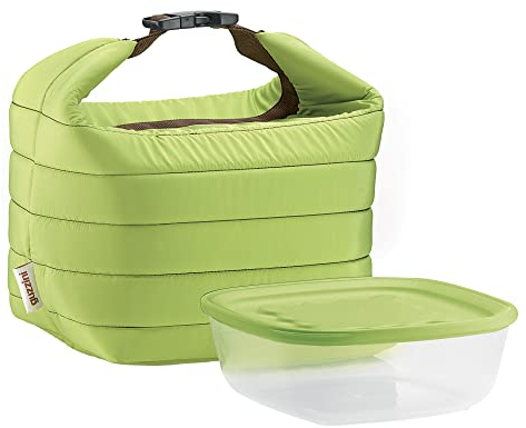 Guzzini - On The Go, Kleine Thermotasche M/Frischhaltedose Handy - Apfelgrün, (Bag) 22 x 18 x h22 cm; (Container) 19,6 x 19,6 x h7 cm | 1400cc - 032950134