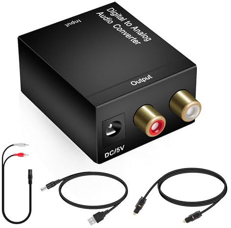 Digital Optical Coax to Analog Stereo Audio L/R Converter Adapter with Optical Cable RCA Cable,Adapter not Include