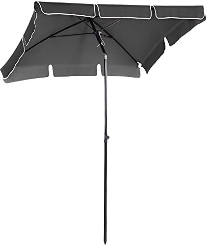 Outsunny Parasol de jardin Parasol droit rectangulaire inclinable alu métal polyester haute densité 2 x 1,3 m gris