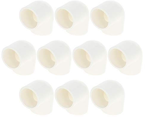 Othmro 2,5 cm ID PVC Fitting Ellenbogen 90 Grad rechtwinklig 10 Stück, Möbelqualität Rohrverschraubung Kupplungsverbinder für DIY PVC Regal Garten Support Struktur Aufbewahrungsrahmen Weiß