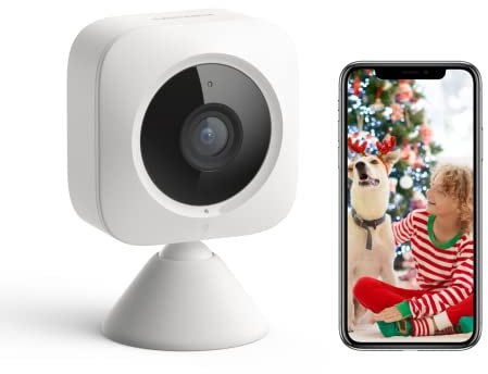 SwitchBot Sicherheits-Innenkamera, Bewegungserkennung für Babyphone 1080p Smart WLAN-Überwachungskamera für Haustiere für Heimsicherheit mit Nachtsicht, Zwei-Wege-Audio, funktioniert mit Alexa