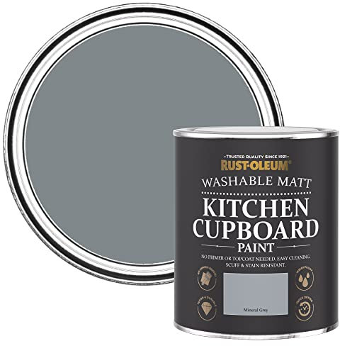 Rust-Oleum Grey Kitchen Cupboard Paint in Matt Finish - Mineral Grey 750ml