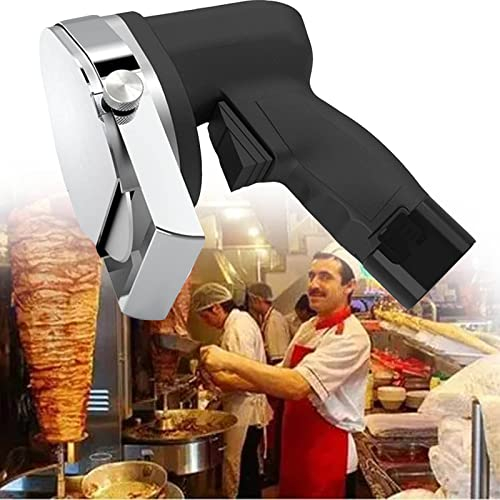 Rebanadora Eléctrica Para El Hogar Gyro Knife Rebanadora De Kebab Cortadora De Carne Shawarma Comercial Cuchillos De Kebab Portátiles con 2 Cuchillas De Acero Inoxidable Suave/dentado,cordless-A