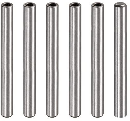 uxcell M6 Internal Thread Dowel Pin 6pcs 10x100mm Chamfering Flat Carbon Steel Cylindrical Pin Bed Bookshelf Metal Devices Industrial Pins