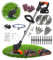 Wrneaoch 21V Decespugliatore a Batteria, 3 en 1 Tagliaerba Elettrico, Tagliaerba a Batteria Testa regolabile e manico telescopico, Decespugliatore Elettrico Leggero per terreni agricoli da giardino