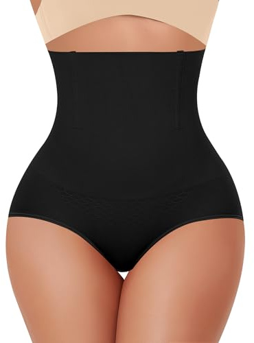 YARRCO Braguitas sin costuras para mujer, cintura alta, moldeador de figuras, ropa interior moldeadora, Forma Negra, XXL